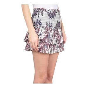 Étoile Isabel Marant Paisley-Print SHANON SMOCKED MINI SKIRT. Size EU 40/US 8.